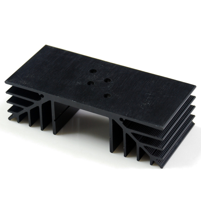 SS621 4.5" x2" x1" Aluminum Black Heat Sink with TO-3 hole
